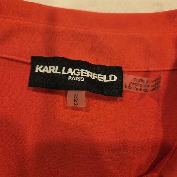 Karl Lagerfeld Vibrant Orange  Blouse,Long Sleeves, Size M. - Picture 12 of 14